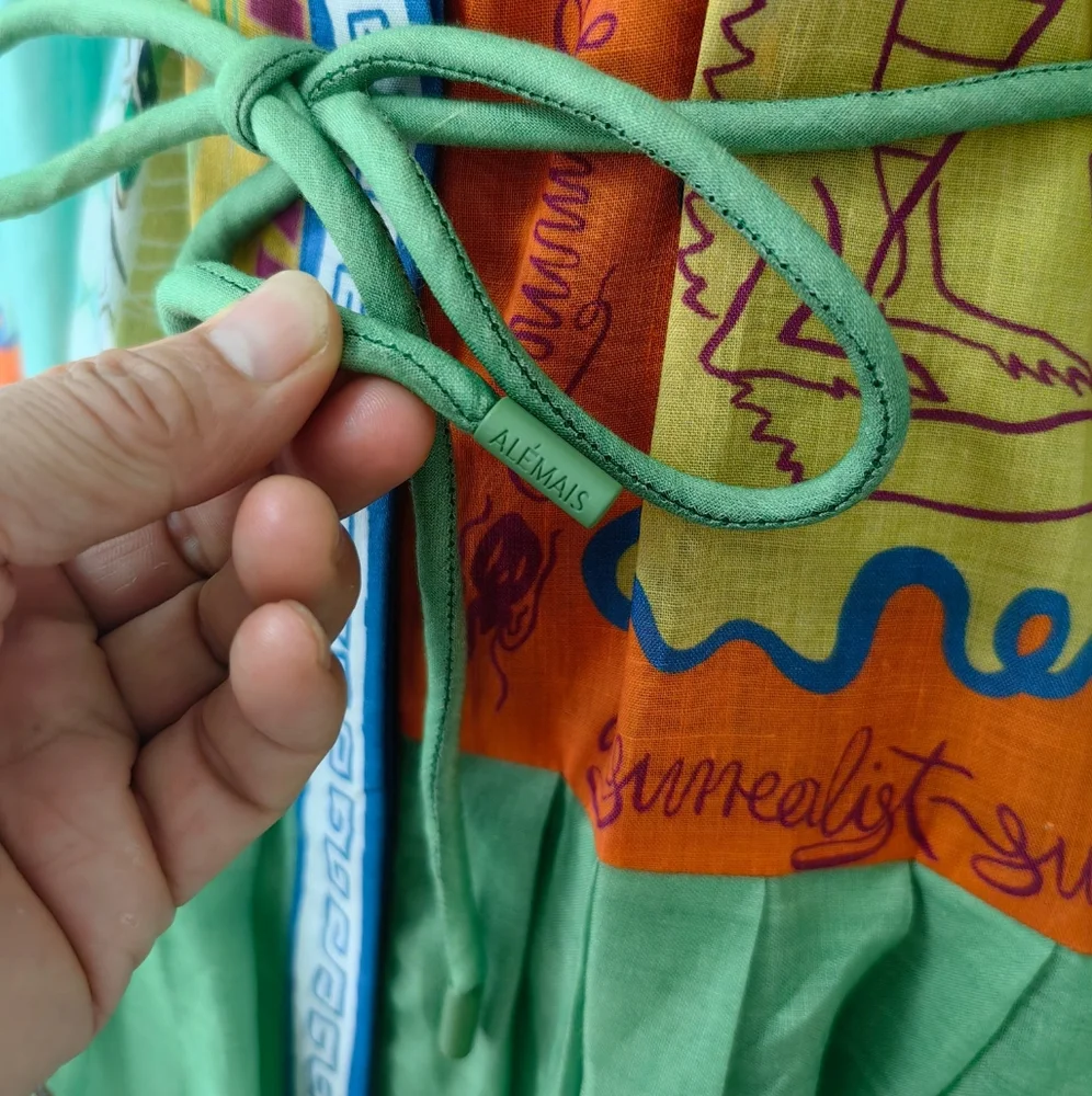 ALEMAIS surrealist summer ramie shirt dress - Picture 14 of 16